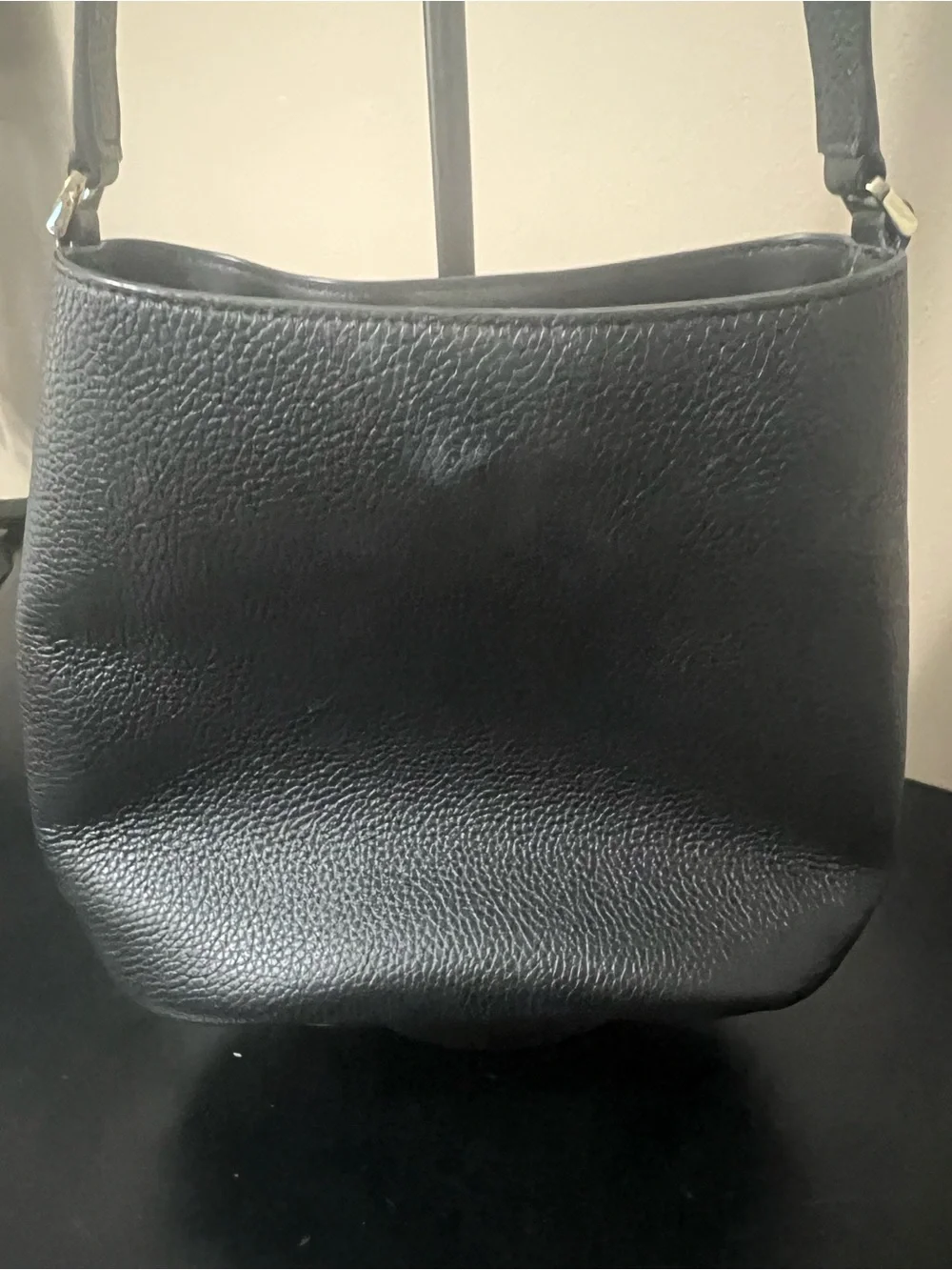 kate spade Julia Medium Bucket Bag Black Pebbled Leather Adjustable Strap